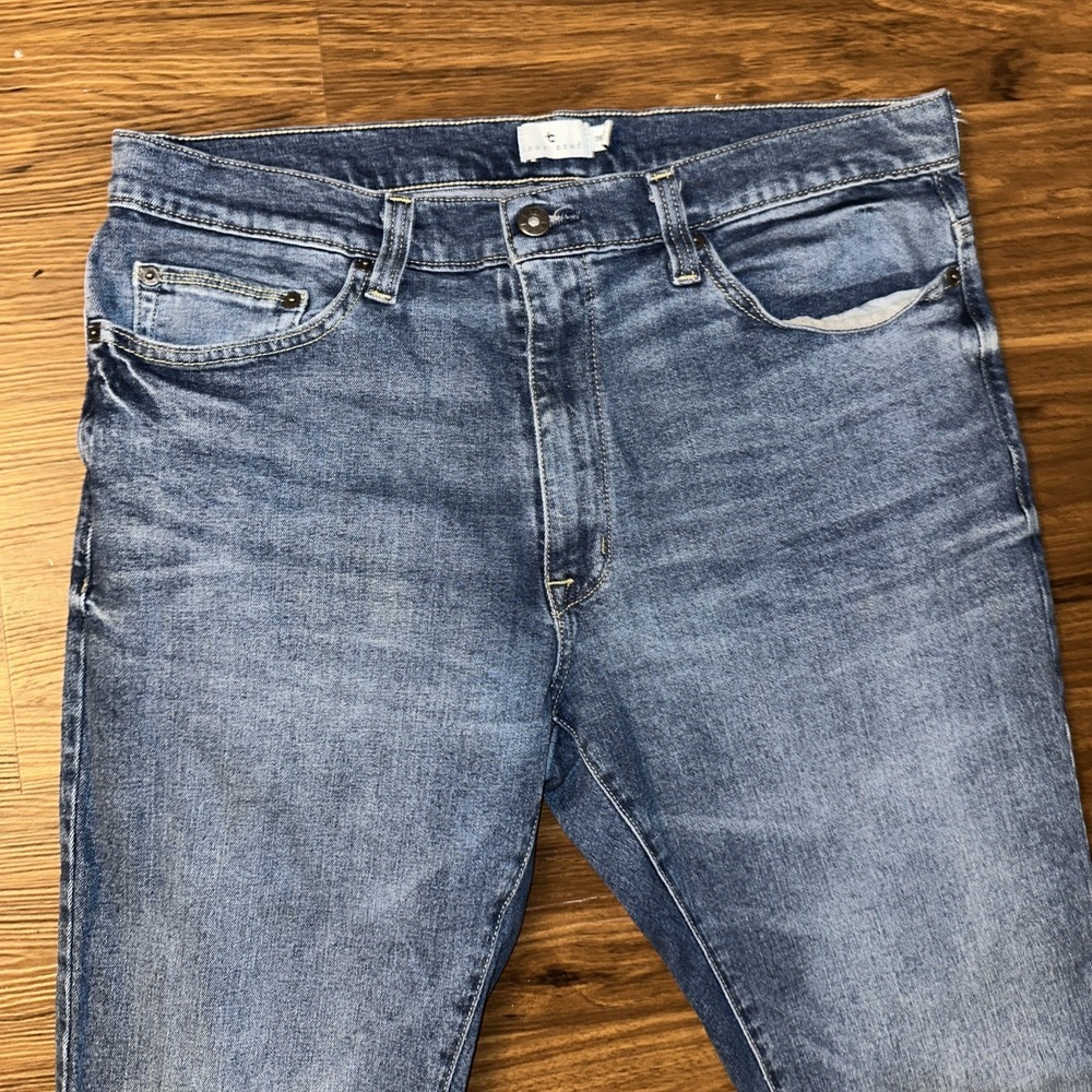 True Craft Jeans Mens Tapered Leg Medium Wash Denim Jeans W36xL34 (36x33)